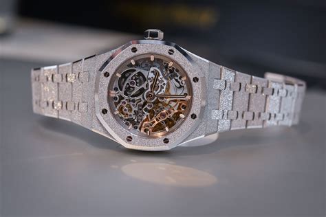 audemars piguet frosted white gold skeleton|audemars piguet iced out skeleton.